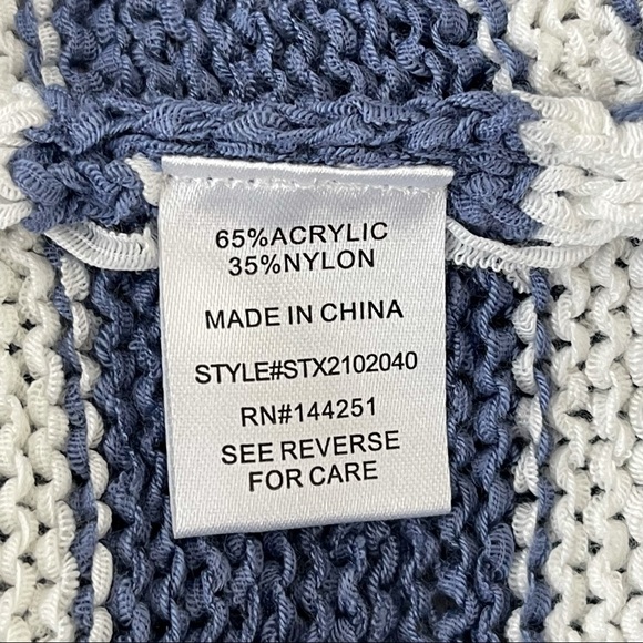 NWT C&C California dark blue with white stripes round neck slouchy fit swea… - Picture 15 of 15